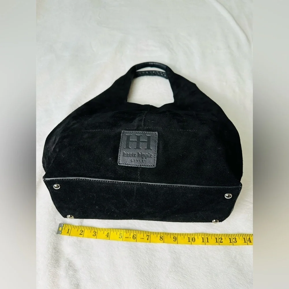 Haute Hippie Black Suede Hobo Bag With Detachable Pouch - Picture 4 of 12